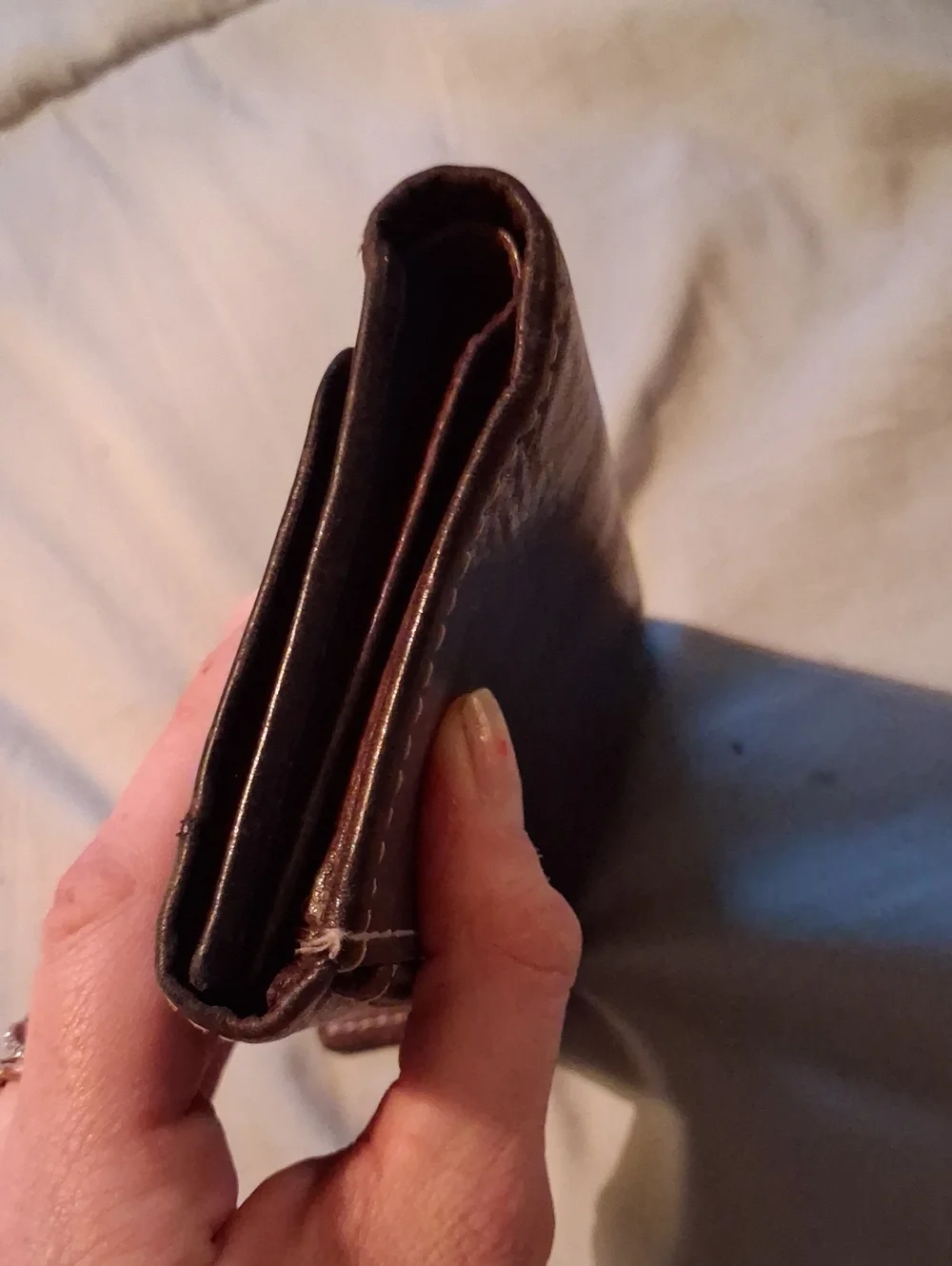 Fossil Dark Brown Leather Trifold Wallet